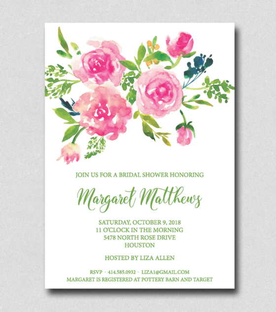Floral Bridal shower Invitation