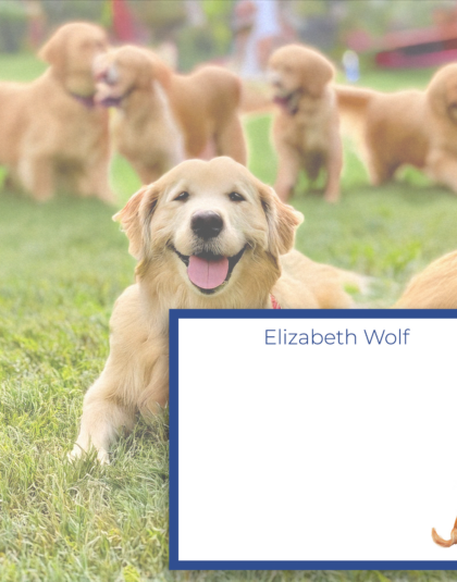Dog lover stationery Golden Retriever illustration