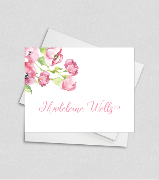 peony note cards