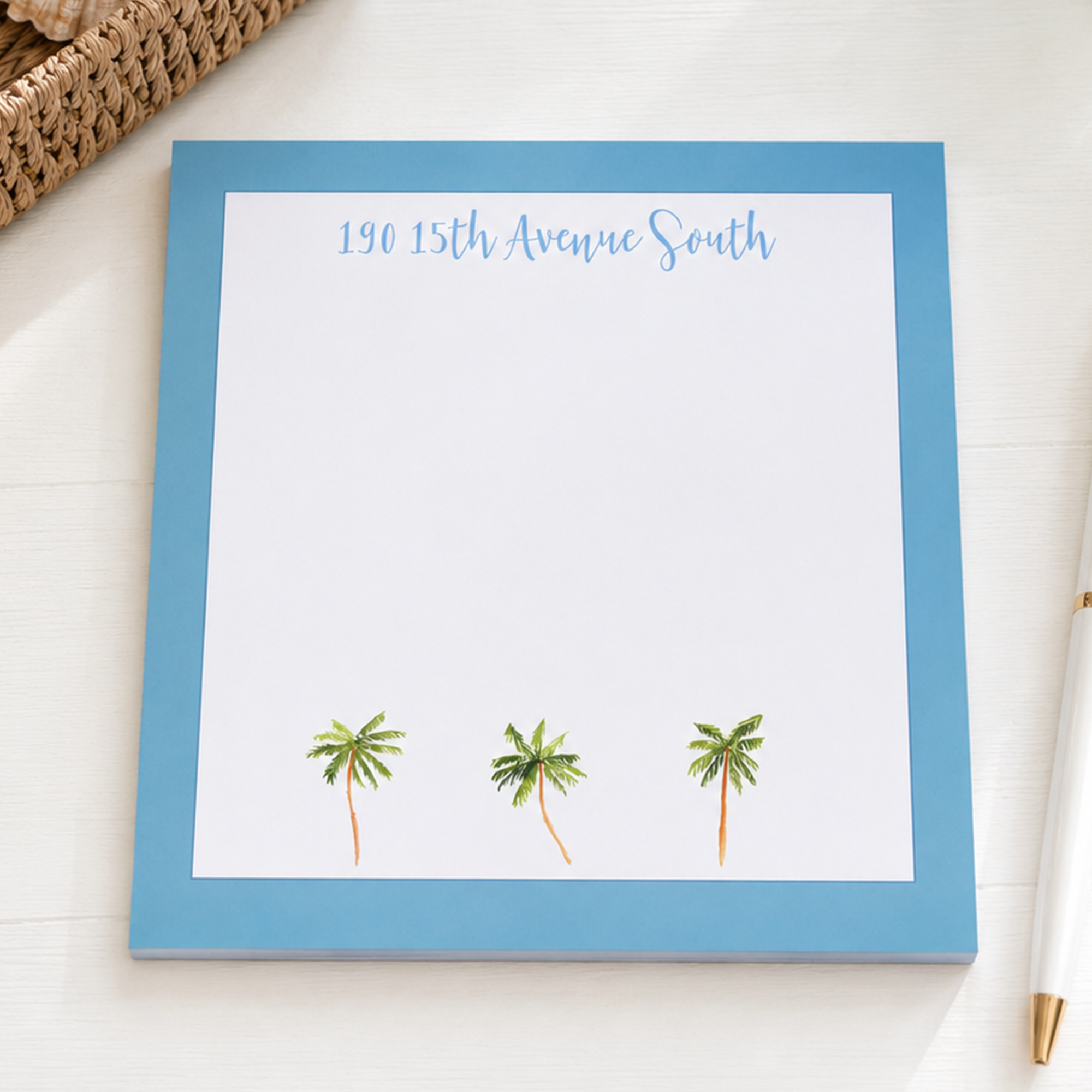 beach life note pad Palm Tree Square Memo Pad - Image 1