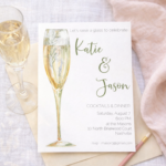 Engagement Invitation with champagne toast