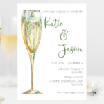 engagement party invitation champagne glass