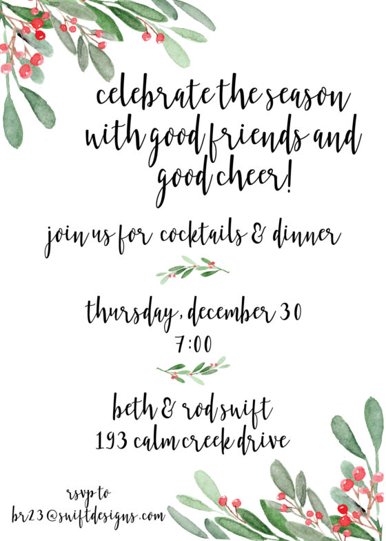 christmas cocktail party invitation