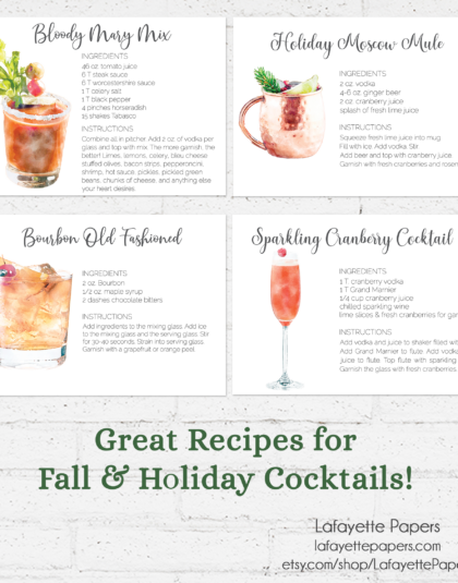 cocktail recipe cards