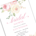 blush roses bridal shower invitation