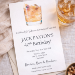bourbon cocktail birthday party invitation for men