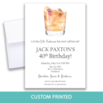 custom printed old fashioned cocktail party invitation