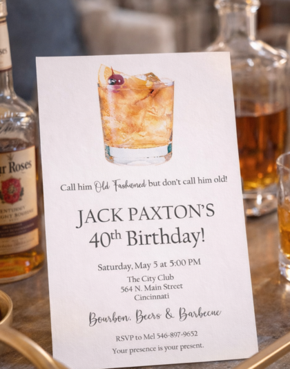 whiskey birthday party invitation