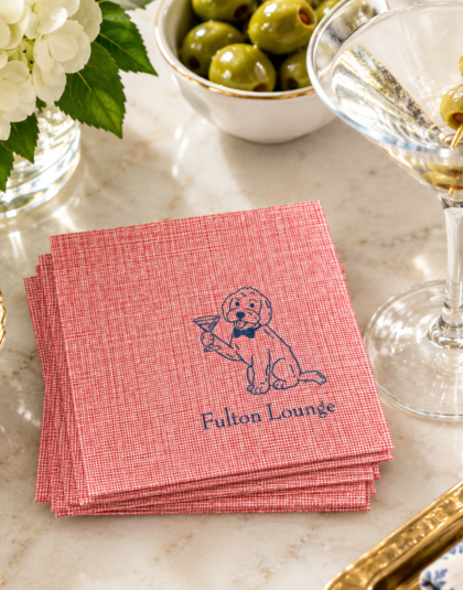personalized dog cocktail napkins