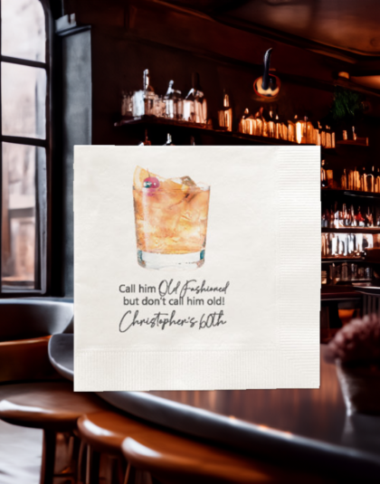Old Fashioned Cocktail Party Napkin
