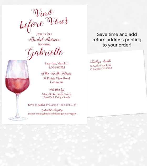vino before vows invite