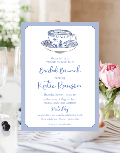 chinoiserie blue teacup party invitation