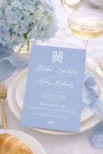dusty blue bridal shower invitation