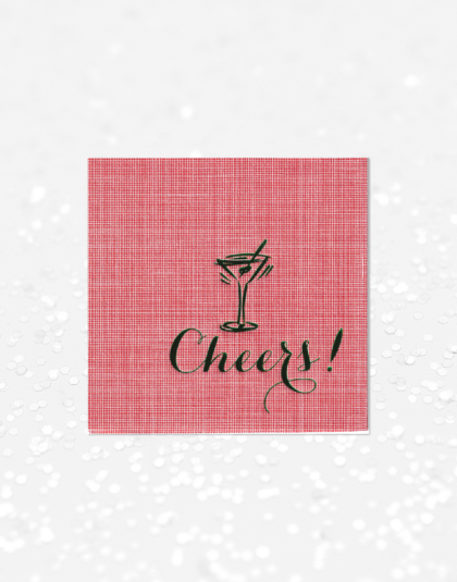 cheers napkin with martini glass