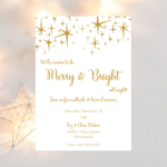 Gold stars party invitation