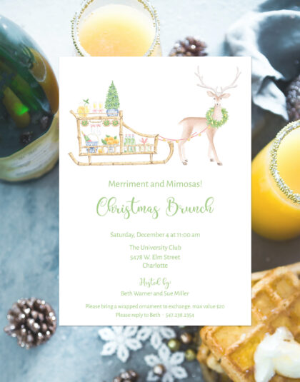 Christmas Mimosa Party Invitation