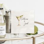 martini glass personalized napkins