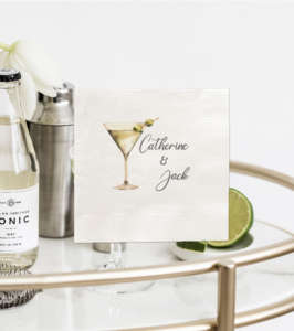 martini glass personalized napkins