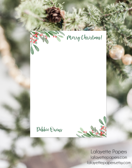 Christmas Holly Notepad