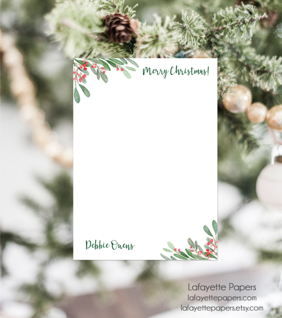 Christmas Holly Notepad