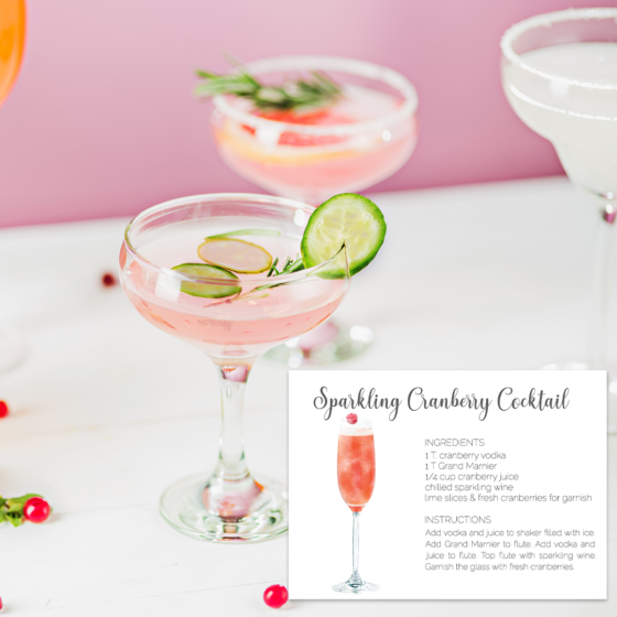 Cranberry Martini Recipe Card