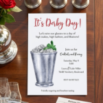 derby party invitation with mint julep cup