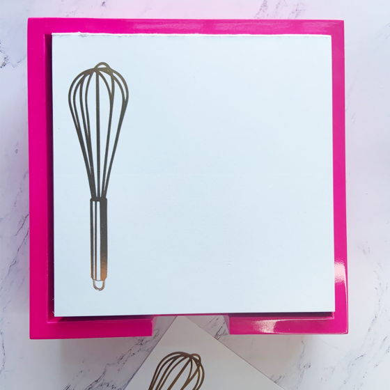 whisk gold foil note pad