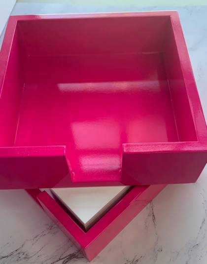 pink lacquer tray