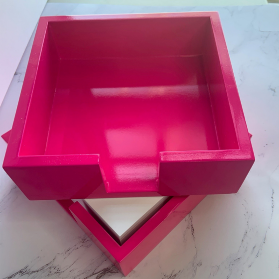 pink lacquer tray
