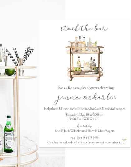 stock the bar invitation couples shower