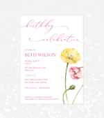 floral birthday party invitation for female