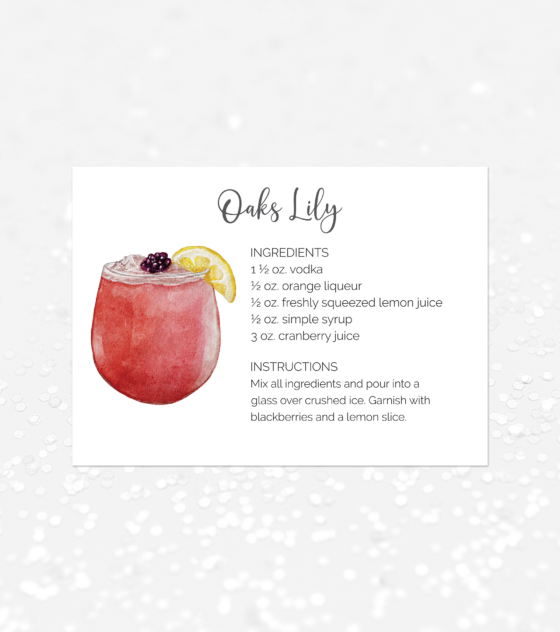 oaks lily recipe card