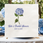 hydrangea bridal shower napkin