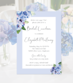 blue hydrangea party invitation
