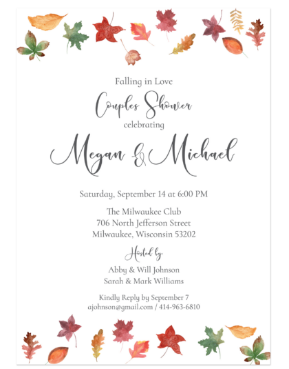fall bridal shower invite