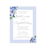 blue hydrangea party invitation