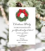 Christmas Wreath Party Invitation