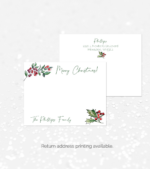 holly christmas note card