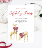 tartan deer holiday party invitation