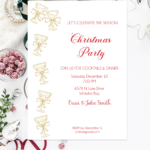 Champagne Glass Holiday Party Invitation