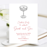 Coupe Glass Modern Cocktail Party Invitation
