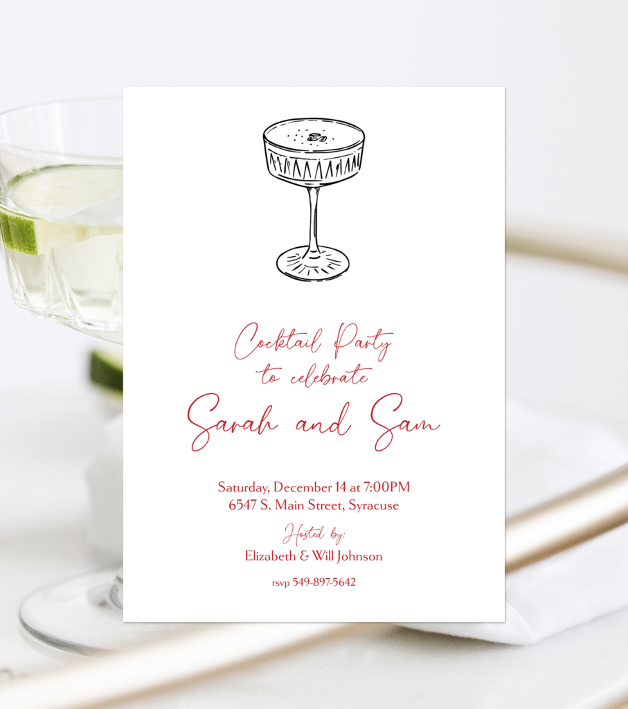 Coupe Glass Modern Cocktail Party Invitation | Lafayette Papers