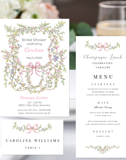 Formal Bridal Shower Invitation Suite