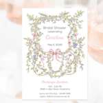champagne luncheon bridal shower invitation
