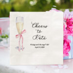 Champagne Glass Customized Napkins