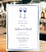 cocktail party invitation with wine glasses