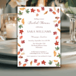 Fall Bridal shower Invitation printed