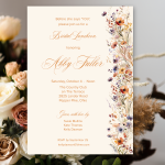 printed bridal shower invitation for fall