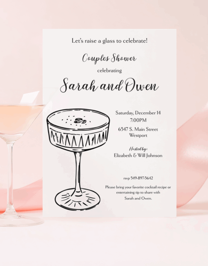 espresso martini cocktail party invitation