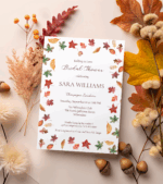 Printed falling in love bridal shower invitation